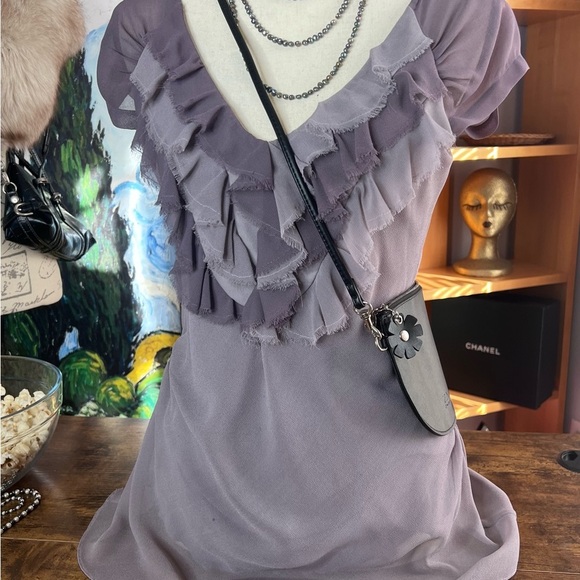 Adorable, Baraschi size 2, purple, elephant gray, ruffled top. - Picture 4 of 10
